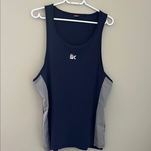 Broking BK Athletic Tank Top Navy Gray Performance Sleeveless Large